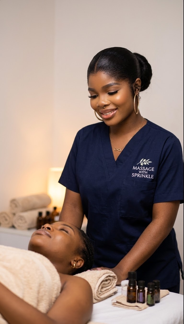 Massage with sprinkle provider