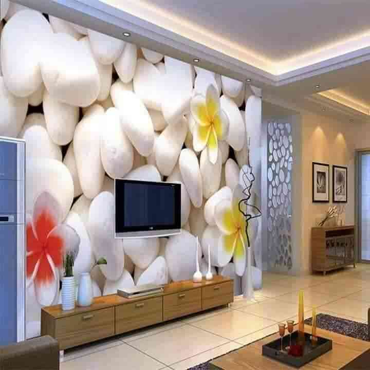 Painting and 3D wall panel installation picture