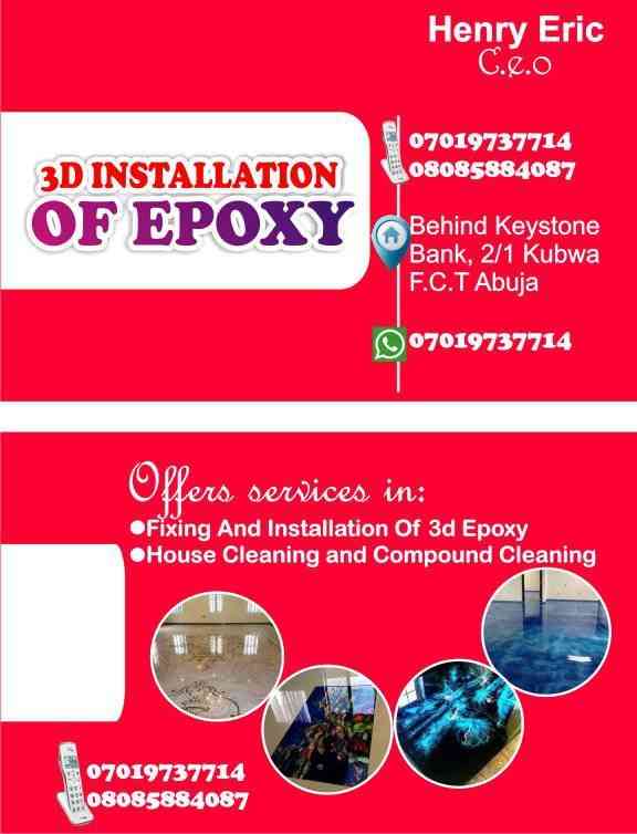 3d installation of epoxy picture