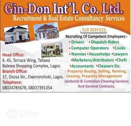 Recruitment And Real Estate Consultancy At Gin Don Intl Co Ltd