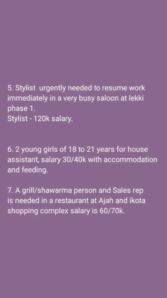 Personal shopper, errand girl, cook, housekeeping service