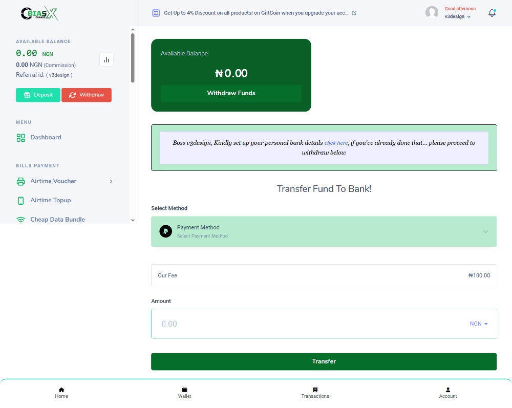 GiftCard, Crypto and VTU PHP Script