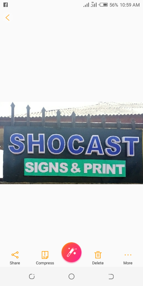 Shocast signs and print picture